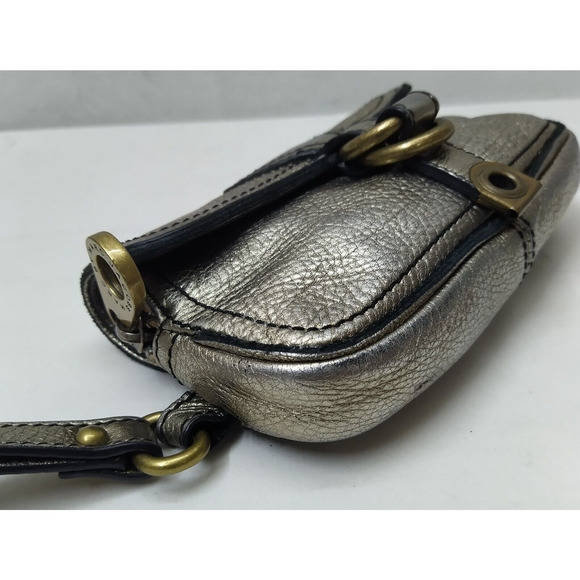 Marc By Marc Jacobs Metallic Silver Leather Buckle Wristlet - Coin Wallet - Picture 7 of 13